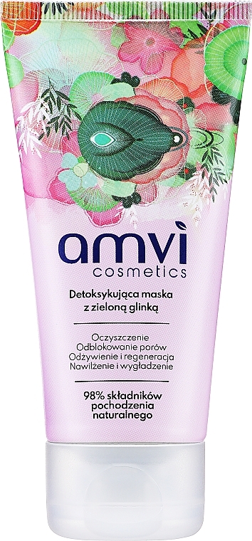 WYPRZEDAŻ Detoksykująca maska do twarzy z zielona glinką - Amvi Cosmetics * — Zdjęcie N2