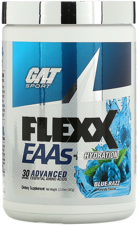 Suplement diety w proszku Nawodnienie i aminokwasy - GAT Sport Flexx EAAs + Hydration Blue Razz — Zdjęcie N1
