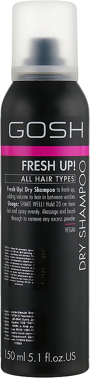 Suchy szampon nadający włosom objętości - Gosh Copenhagen Fresh Up! Clear Dry Shampoo