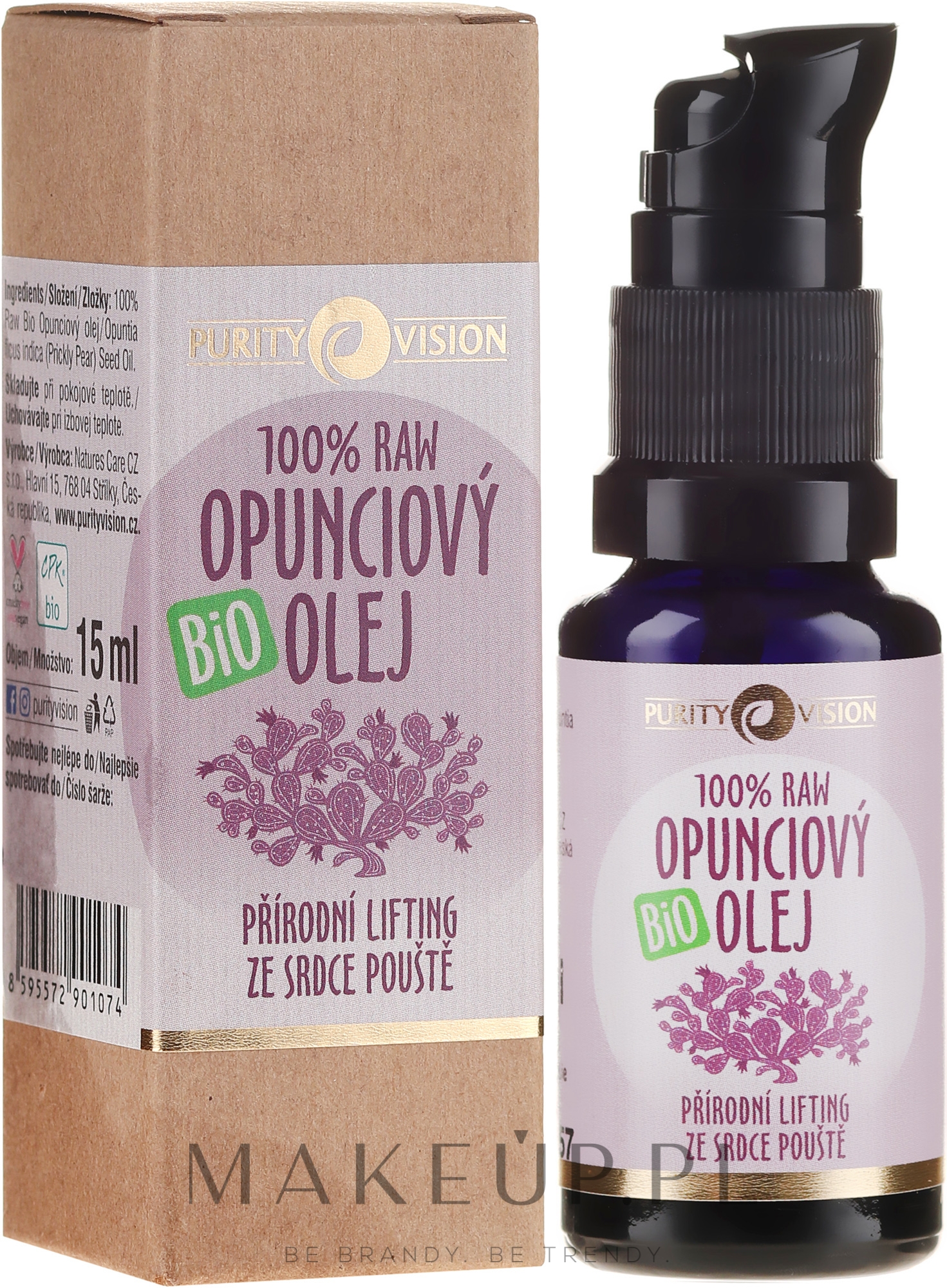 Organiczny olej opuncjowy - Purity Vision 100% Raw Bio Oil — Zdjęcie 15 ml