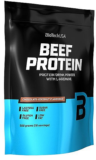 Izolat białka wołowego z L-argininą Czekolada i kokos - BioTechUSA Beef Protein Chocolate Coconut Drink Powder — Zdjęcie N1