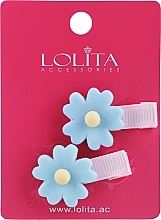 Kup Spinka do włosów z kwiatkiem, niebieska 2 - Lolita Accessories