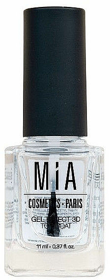 Utrwalający top coat do paznokci - Mia Cosmetics Paris Gel Effect 3D Top Coat — Zdjęcie N1