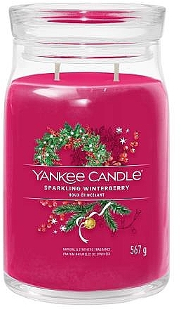 Świeca zapachowa w słoiczku Sparkling Winterberry, 2 knoty - Yankee Candle Singnature — Zdjęcie N1