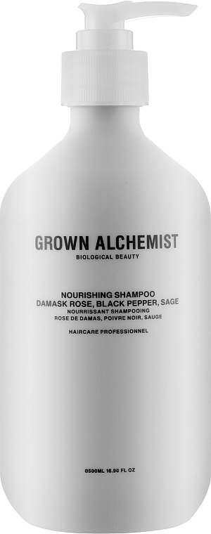 Odżywczy szampon do włosów - Grown Alchemist Nourishing Shampoo 0.6 Damask Rose, Black Pepper, Sage — Zdjęcie N2