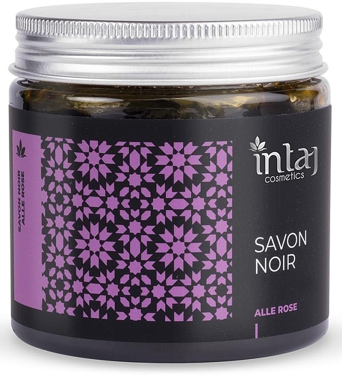 Czarne mydło Róża - Intaj Cosmetics Savon Noir With Alle Rose — Zdjęcie N1