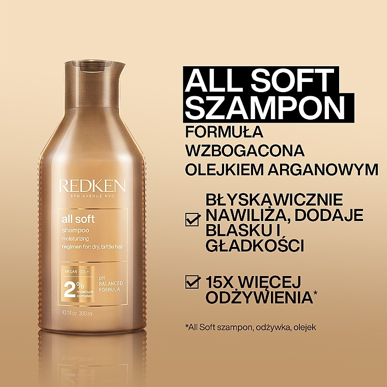 Szampon do włosów łamliwych - Redken All Soft Shampoo — Zdjęcie N3