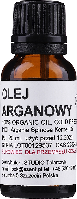 Nierafinowany olej arganowy 100% - Esent — Zdjęcie N1