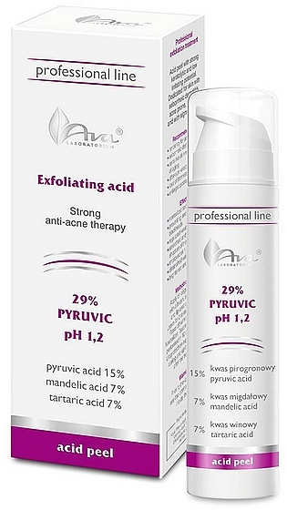 Peeling do twarzy z kwasem chlebowym - Ava Laboratorium 29% PYRUVIC pH 1,2 — Zdjęcie N1