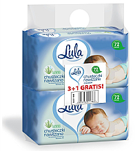 Chusteczki dla niemowląt z aloesem, 4 x 72 szt.	 - LULA — Zdjęcie N1