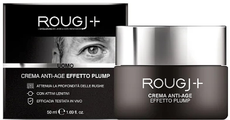 Przeciwzmarszczkowy krem do twarzy dla mężczyzn - Rougj+ Uomo Anti-Age Cream Plump Effect  — Zdjęcie N1
