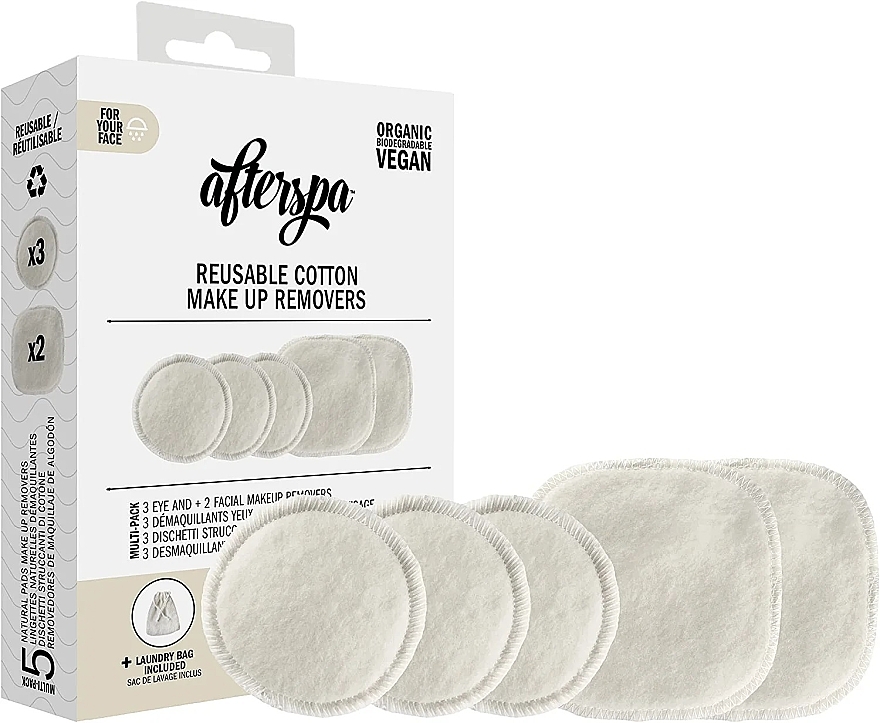 Bawełniane płatki do demakijażu wielokrotnego użytku - AfterSpa Reusable Cotton Make up Removers — Zdjęcie N1