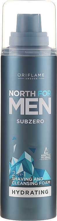 Oczyszczająca pianka 2 w 1 do golenia i mycia twarzy dla mężczyzn - Oriflame Subzero North For Men Shaving Foam — Zdjęcie N1