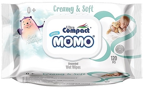 Chusteczki nawilżane dla dzieci, 120 szt. - Ultra Compact Mini Momo Creamy & Soft — Zdjęcie N1