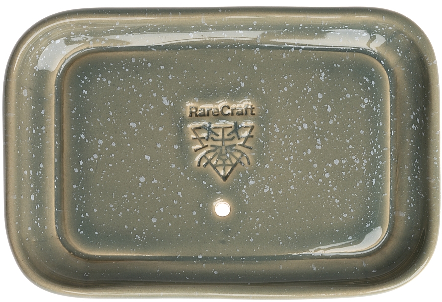 Ceramiczna mydelniczka, zielono-biała - RareCraft Soap Dish Green & White — Zdjęcie N1