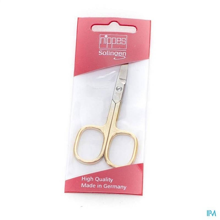 Zakrzywione cążki do paznokci, pozłacane, 9 cm - Nippes Solingen Manicure Scissors N855 — Zdjęcie N2