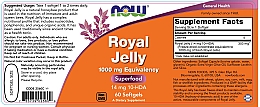 Suplement diety z mleczkiem pszczelim, 1000 mg, żelatynowe kapsułki - Now Foods Royal Jelly — Zdjęcie N3