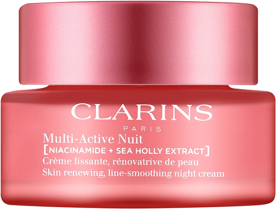 Krem na noc do każdego rodzaju skóry - Clarins Multi-Active Jour Niacinamide+Sea Holly Extract Glow Boosting Line-Smoothing Night Cream — Zdjęcie N1