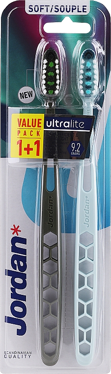 Zestaw miękkich szczoteczek do zębów, khaki + niebieski - Jordan Ultralite Soft Toothbrush — Zdjęcie N1