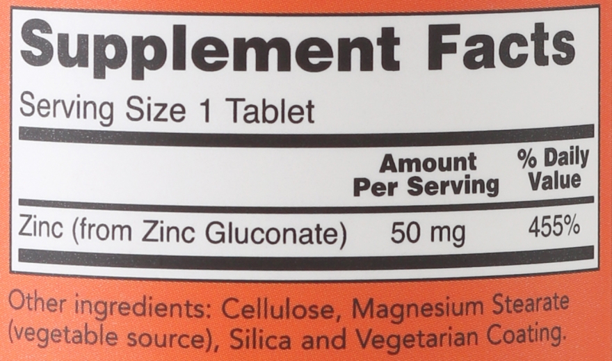 Cynk w tabletkach - Now Foods Zinc — Zdjęcie N2