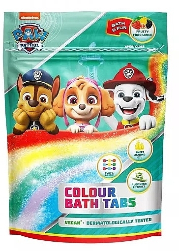 Musujące kolorowe tabletki do kąpieli, zielone opakowanie - Nickelodeon Paw Patrol Colour Bath Tabs — Zdjęcie N1