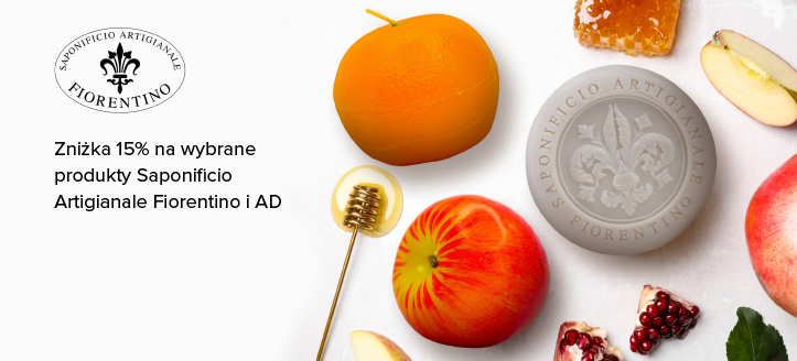Zniżka 15% na wybrane produkty Saponificio Artigianale Fiorentino i AD. Ceny na stronie uwzględniają rabat. 