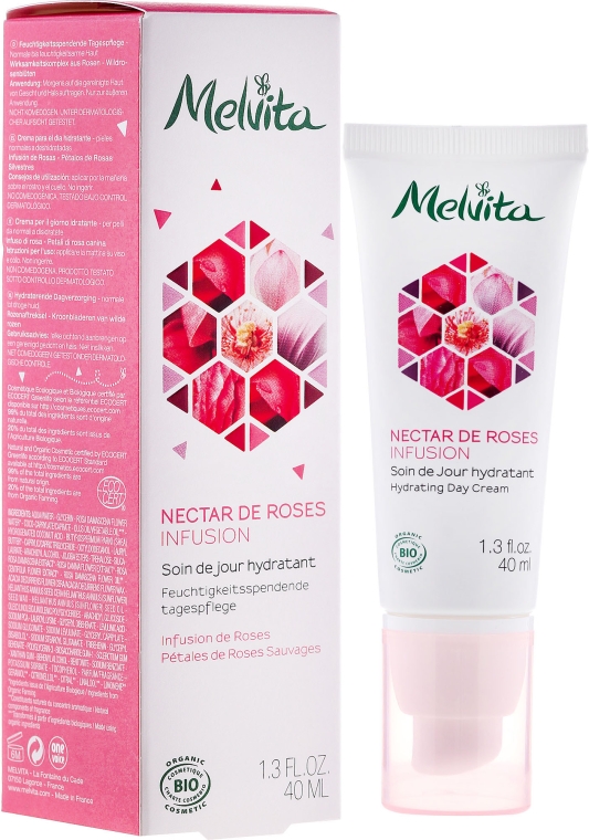 Nawilżający krem różany do twarzy - Melvita Nectar de Roses Moisturizing Rose Nectar