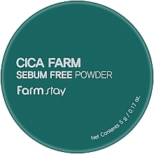 Matujący sypki puder z centellą - FarmStay Cica Farm Sebum Free Finish Powder — Zdjęcie N2