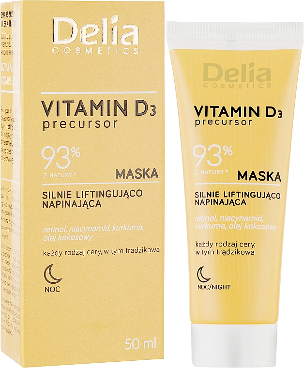 Maska silnie liftingująco-napinająca z witaminą D3 - Delia Vitamin D3 Precursor Night Mask — Zdjęcie N2