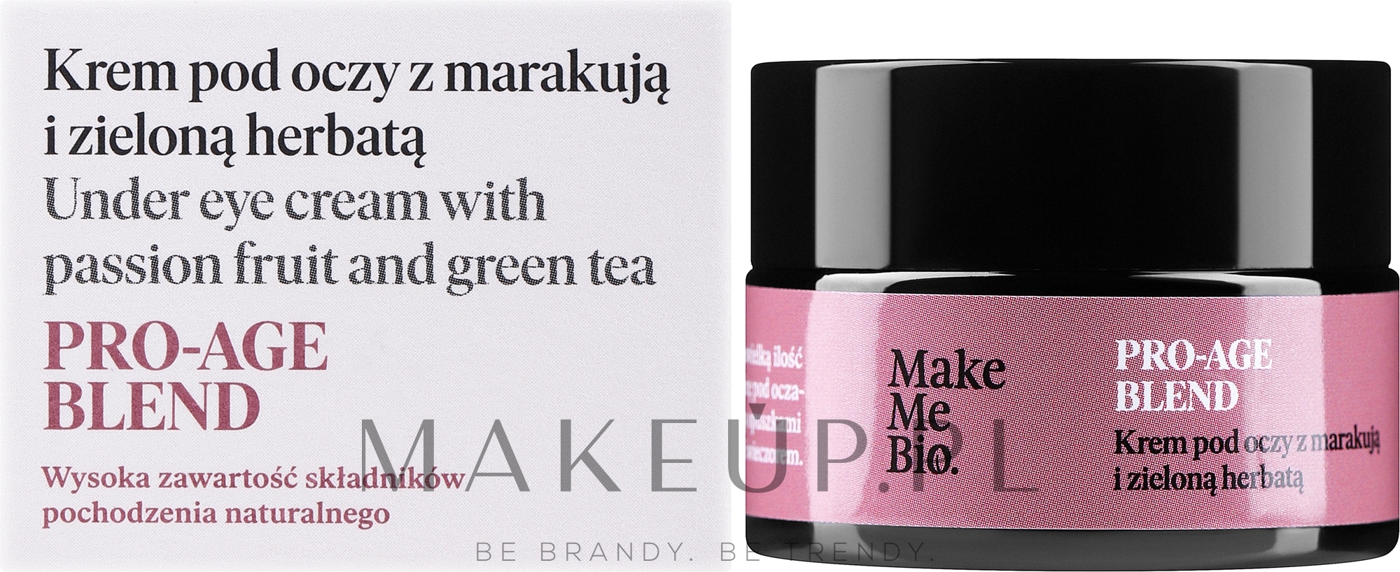 Krem pod oczy z marakują i zieloną herbatą - Make Me Bio — Zdjęcie 15 ml