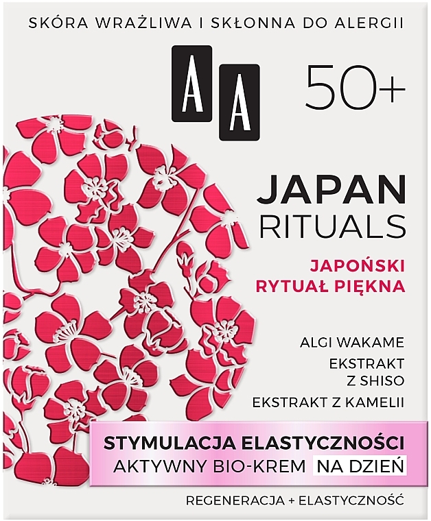 Aktywny bio-krem do twarzy na dzień Stymulacja elastyczności - AA Japan Rituals 50+