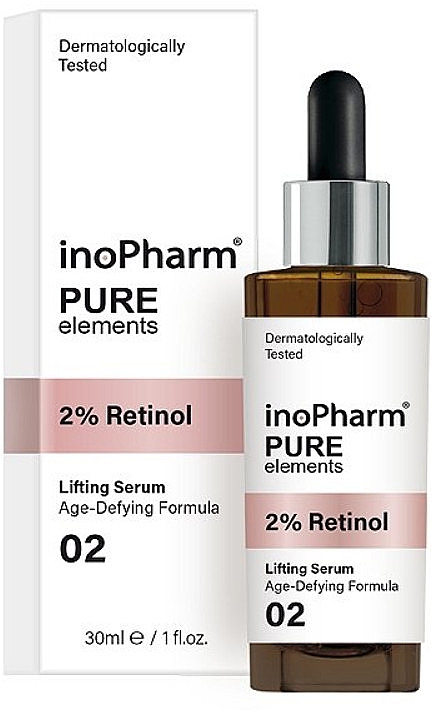 Liftingujące serum do twarzy z 2 % retinolem - InoPharm Pure Elements 2% Retinol Lifting Serum — Zdjęcie N1