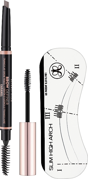 Zestaw - Anastasia Beverly Hills Brow Beginners Kit Taupe (br/Pencil/0.2g + Gel/Mini/2.5ml + Stencils) — Zdjęcie N3