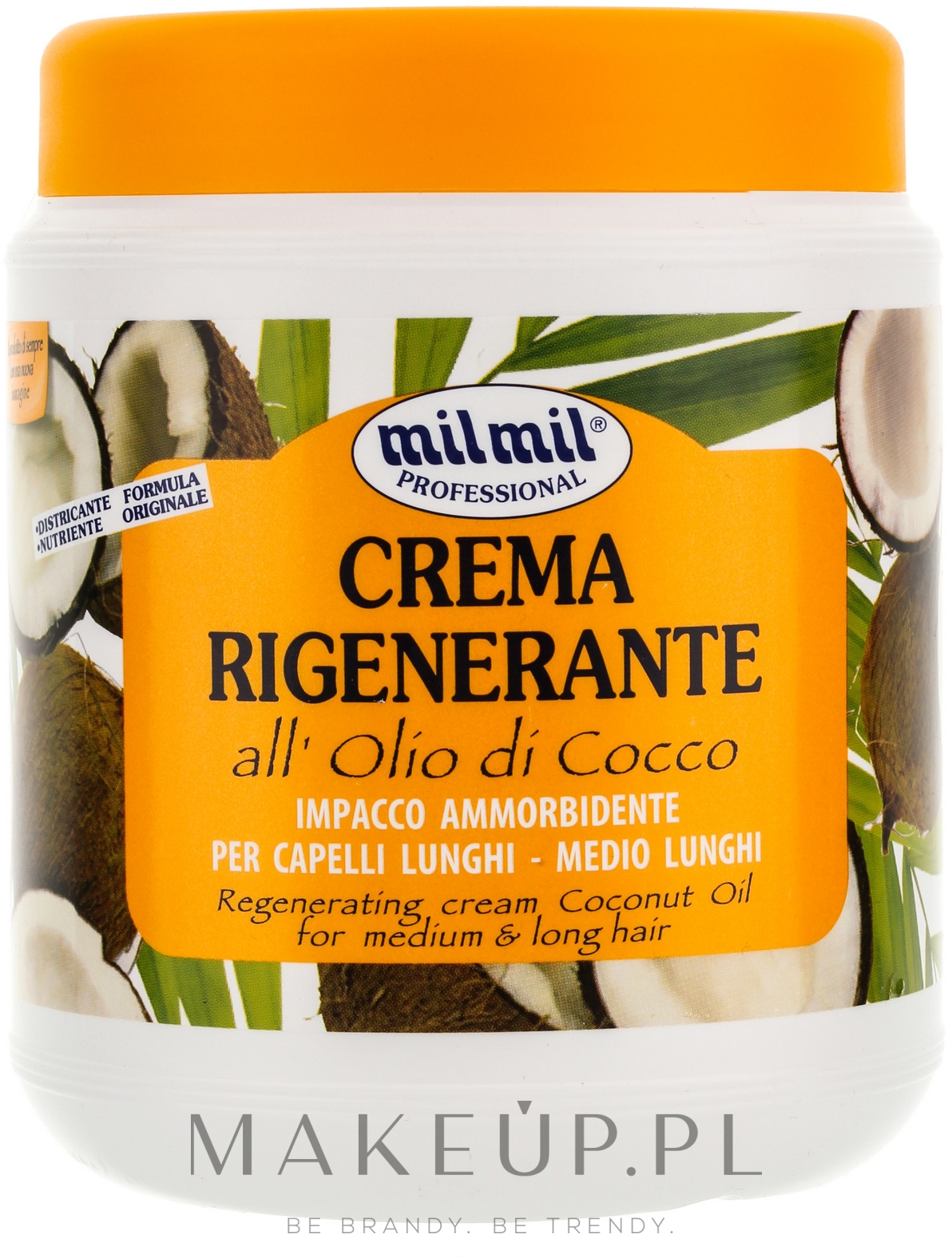 Kremowa maska regenerująca do włosów Olej kokosowy - Mil Mil Crema Rigenerante All'Olio Di Cocco — Zdjęcie 1000 ml
