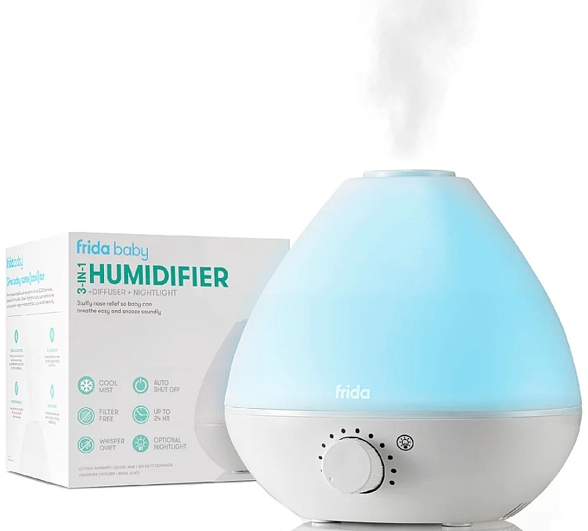 Nawilżacz powietrza, dyfuzor zapachowy i lampka nocna 3 w 1 - Frida Baby 3-In-1 Humidifier Diffuser & Nightlight — Zdjęcie N1