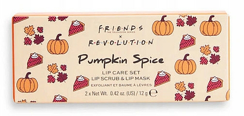 Zestaw - Makeup Revolution X Friends Pumpkin Spice Lip Care Set (lip/mask/12g + lip/scrub/12g) — Zdjęcie N1