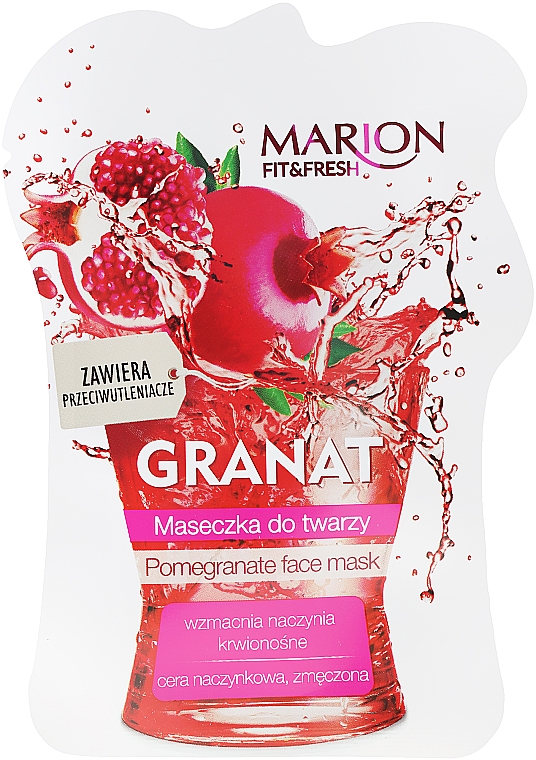 PREZENT! Maseczka do twarzy Granat - Marion Fit & Fresh Pomegranate Face Mask — Zdjęcie N1