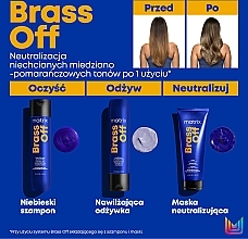 Szampon chroniący kolor włosów farbowanych - Matrix Total Results Brass Off Blue Shampoo For Brunettes — Zdjęcie N4