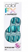 Zestaw sztucznych paznokci - KISS Color FX imPRESS The No Glue Mani Dark Green — Zdjęcie N1