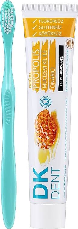Pasta do zębów + szczoteczka - Dermokil DKDent Propolis Toothpaste — Zdjęcie N1
