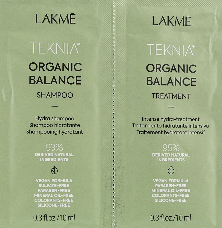 Zestaw próbek - Lakme Teknia Organic Balance (sh/10ml + mask/10ml) — Zdjęcie N2