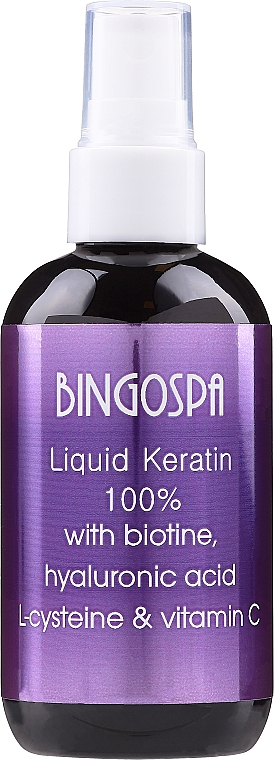 Płynna keratyna 100% z biotyną, kwasem hialuronowym, L-cysteiną i witaminą C - BingoSpa Liquid Keratin 100% — Zdjęcie N1