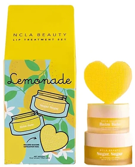 Zestaw - NCLA Beauty Lemonade Lip Care Value Set (l/balm/10 ml + l/scrub/15 ml + scrubber) — Zdjęcie N1