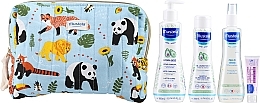 Zestaw - Mustela Jungle Baby Toilet Bag Set (cr/50ml + spray/200ml + b/lot/300ml + clean/gel/200ml + bag) — Zdjęcie N8