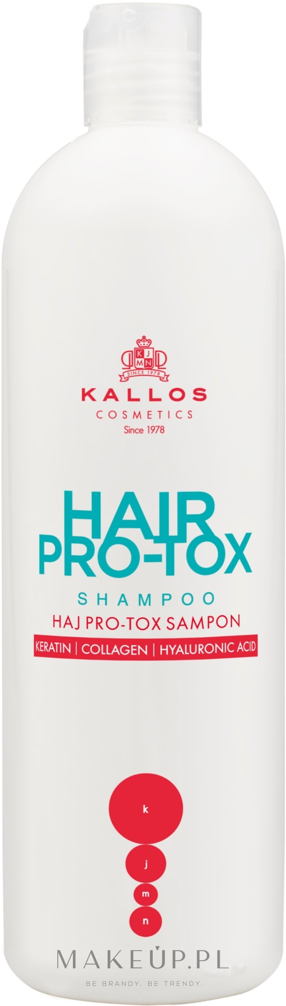 Szampon do włosów Keratyna, kolagen i kwas hialuronowy - Kallos Cosmetics Hair Pro-Tox — Zdjęcie 1000 ml