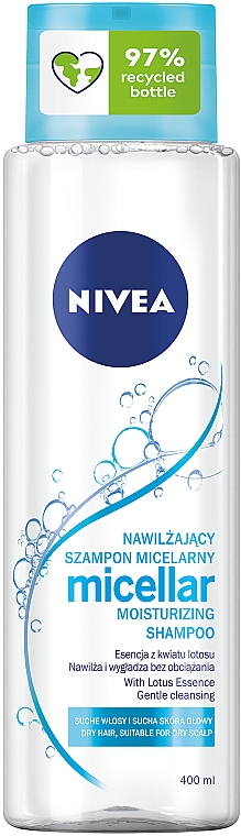 Nawilżający szampon micelarny do włosów suchych i suchej skóry głowy - Nivea Micellar Moisturizing Shampoo