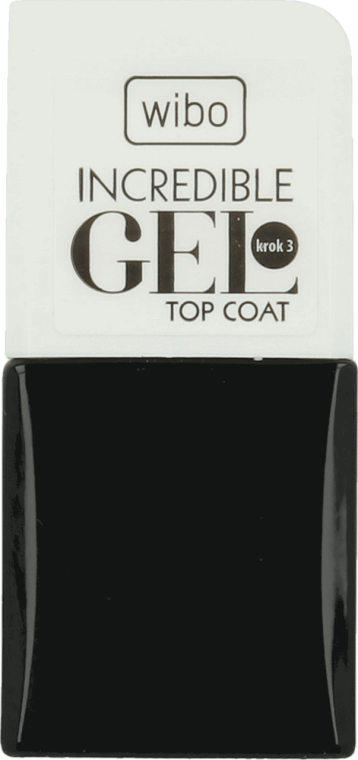 Żelowy top coat do paznokci - Wibo Incredible Gel Top Coat — Zdjęcie N1