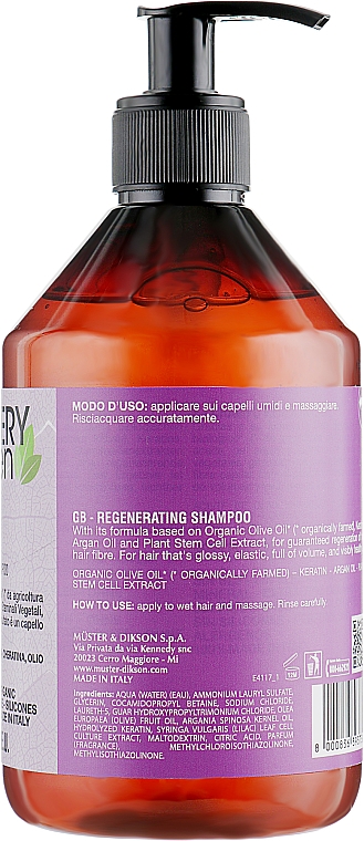 Rewitalizujący szampon do włosów zniszczonych - Dikson Every Green Damaged Hair Regenerating Shampoo — Zdjęcie N2