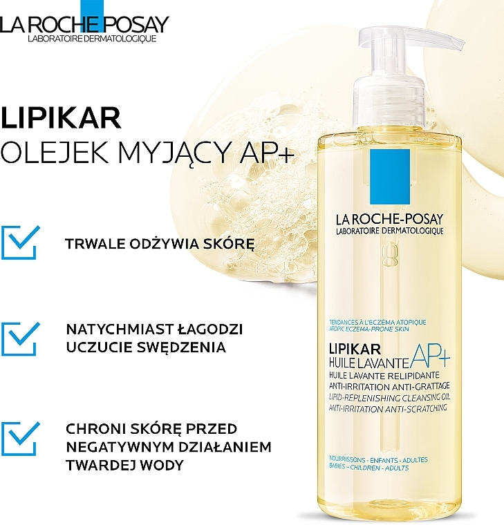 PRZECENA! Oliwka do kąpieli do skóry suchej, wrażliwej i problematycznej - La Roche-Posay Lipikar Cleansing Oil AP+ * — Zdjęcie N3