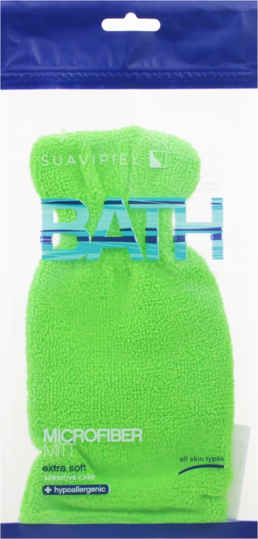 Rękawica kąpielowa Zielona - Suavipiel Bath Micro Fiber Mitt Extra Soft — Zdjęcie N1